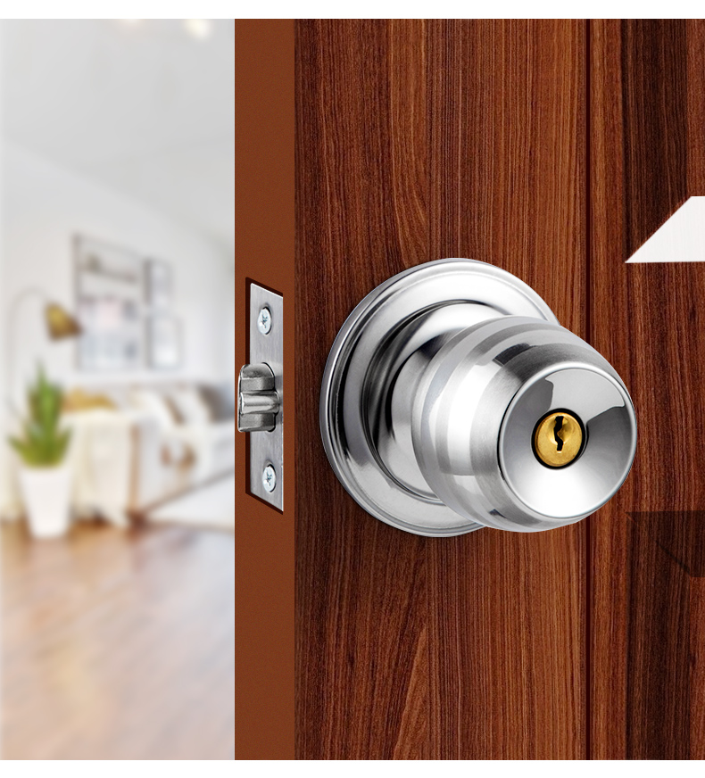 门锁家用通用型球形锁室内卧室卫生间锁具老式房门锁球型圆形球锁