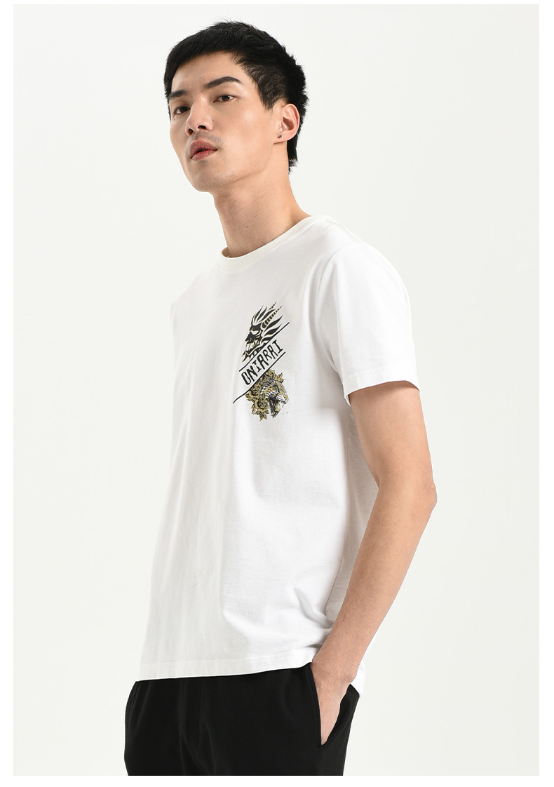 oniarai鬼洗虎豹丛林刺绣圆领休闲短袖t恤男潮牌b84000280xxl