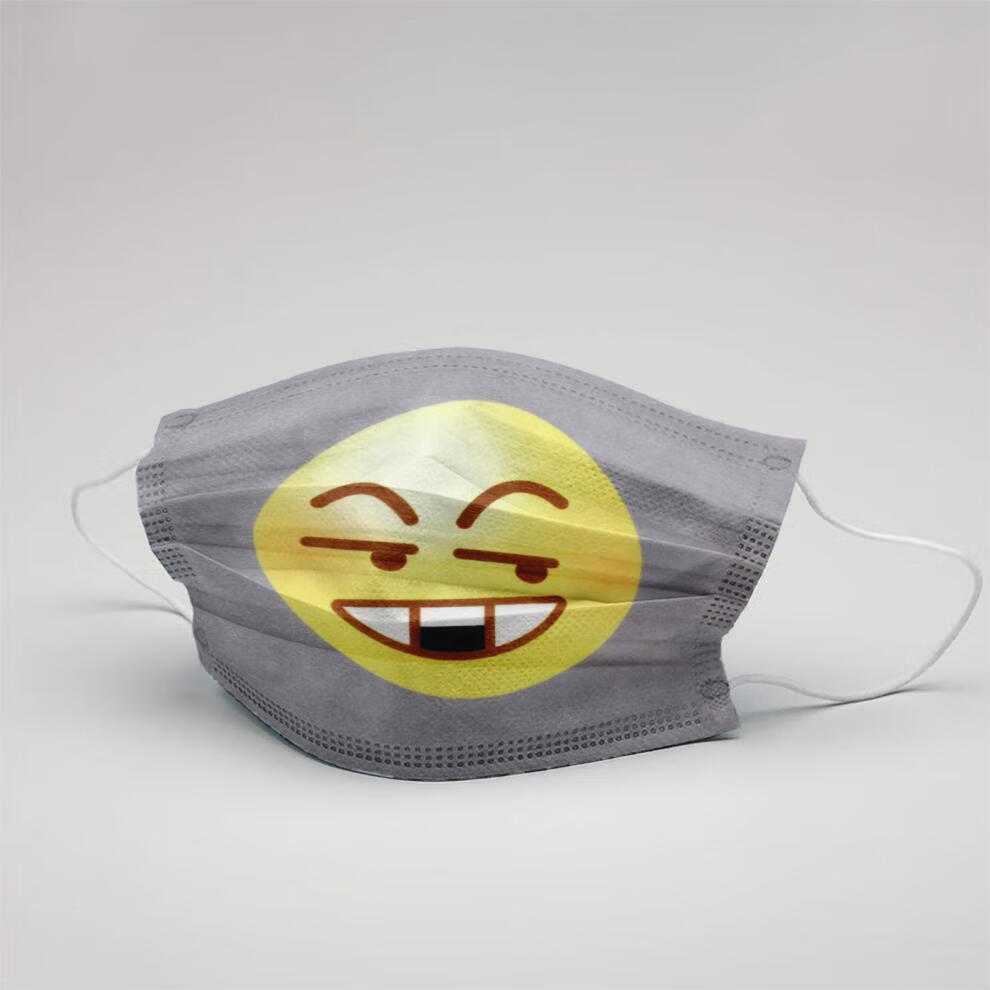 3d立体搞笑表情包数码定位印花独立包装一次性口罩袋柔软日常用品50支