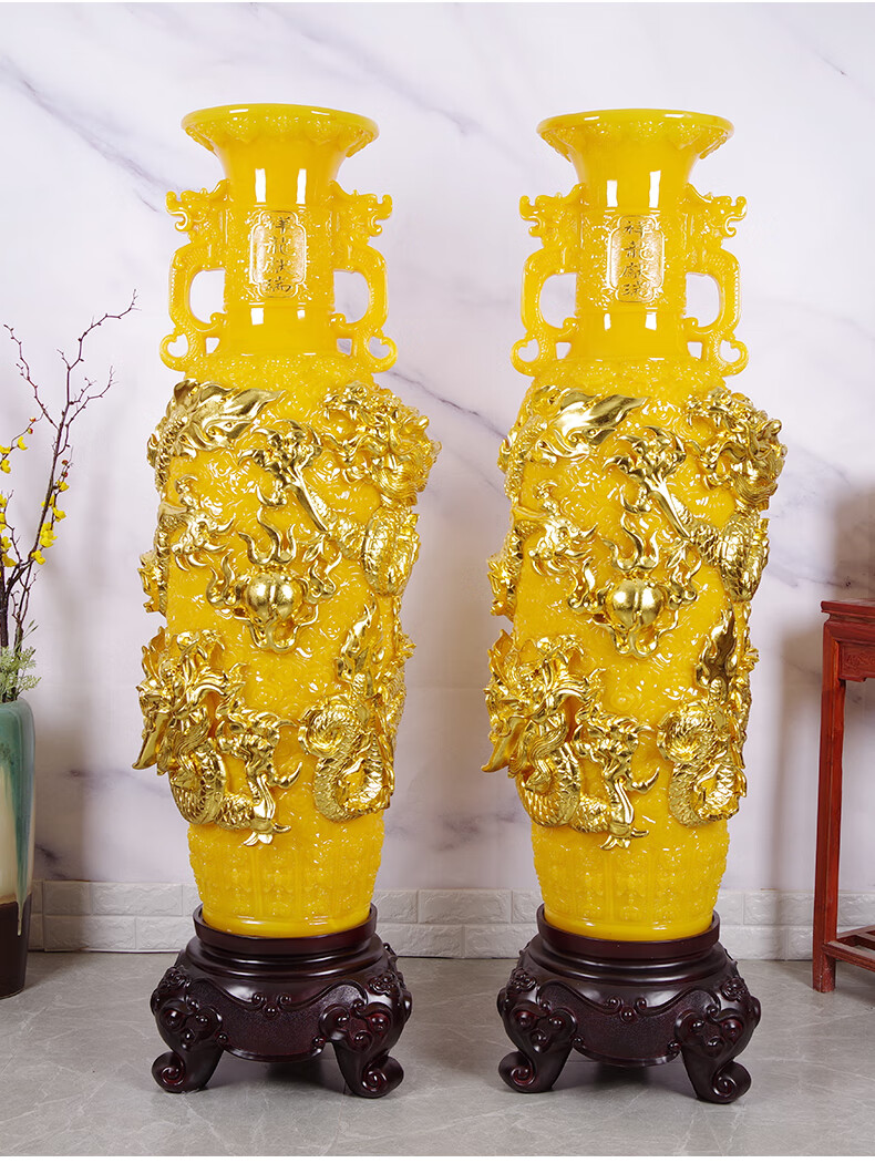 落地中式办公室酒店大厅玄关别墅电视柜商务礼品 b7金玉满堂花瓶(高1