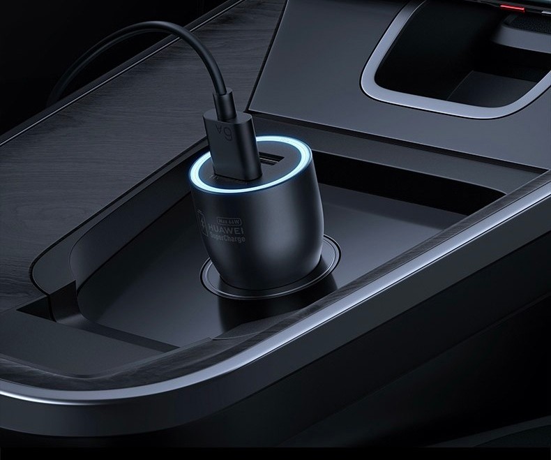 华为车载充电器66w车充点烟器保时捷汽车225w闪充转换插头通用车充快