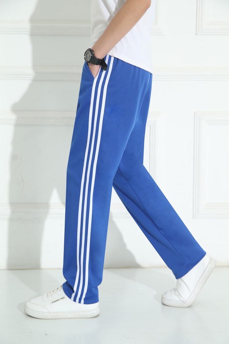琛恋校服裤春夏款男女高初中小学生直筒校裤束脚校服裤子黑色三道白杠