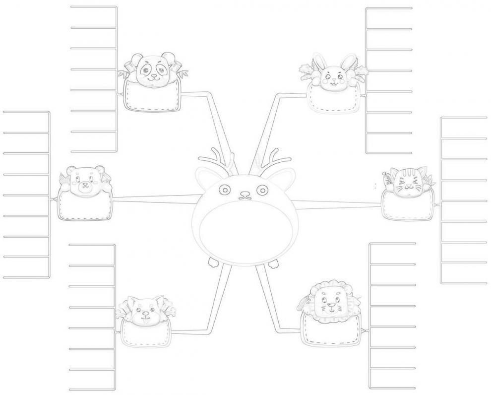 温妤wxpyu a4思维导图空白模板 儿童思维树练习册纸质语文数学英语