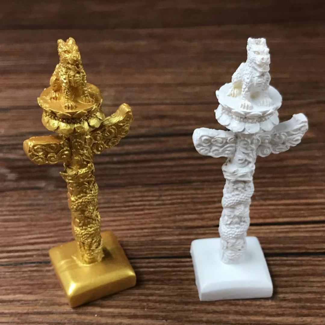 中华华表摆件流云龙柱办公室客厅装饰助学业旺官威事业顺利 大号白色