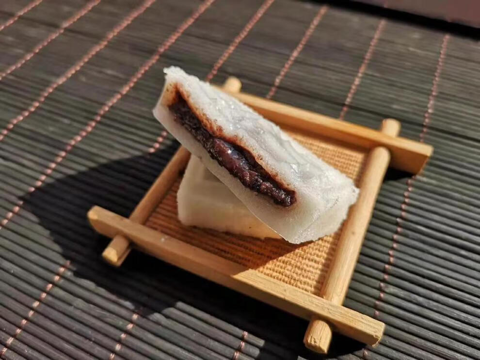 梁弄大糕桥 宁波梁弄大糕 余姚特产 老式黑白糯米豆沙 舌尖美食 原味4