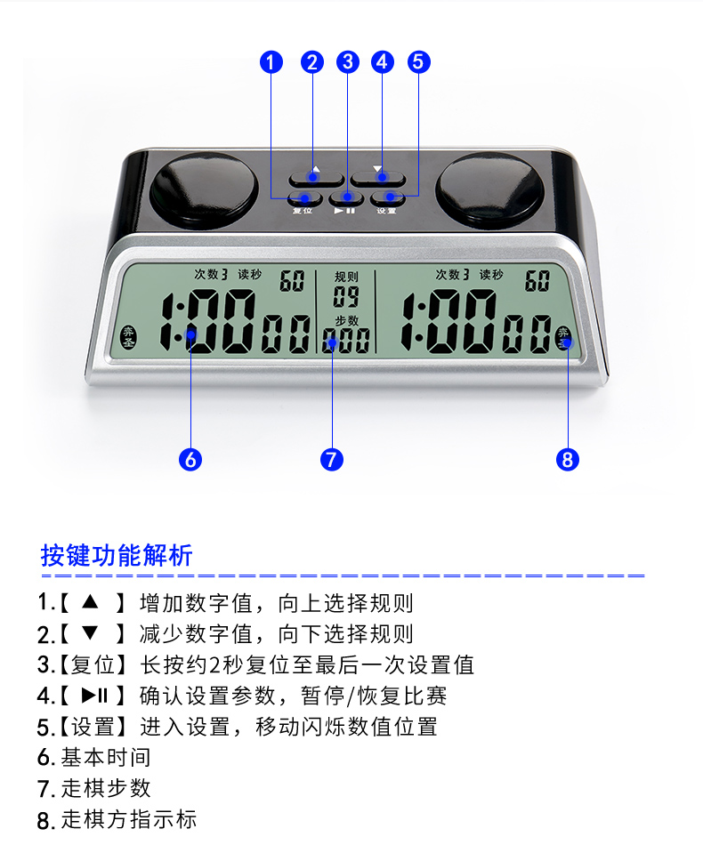 棋钟计时器中国象棋全功能语音高清大屏国际象棋专业围棋比赛专用升级