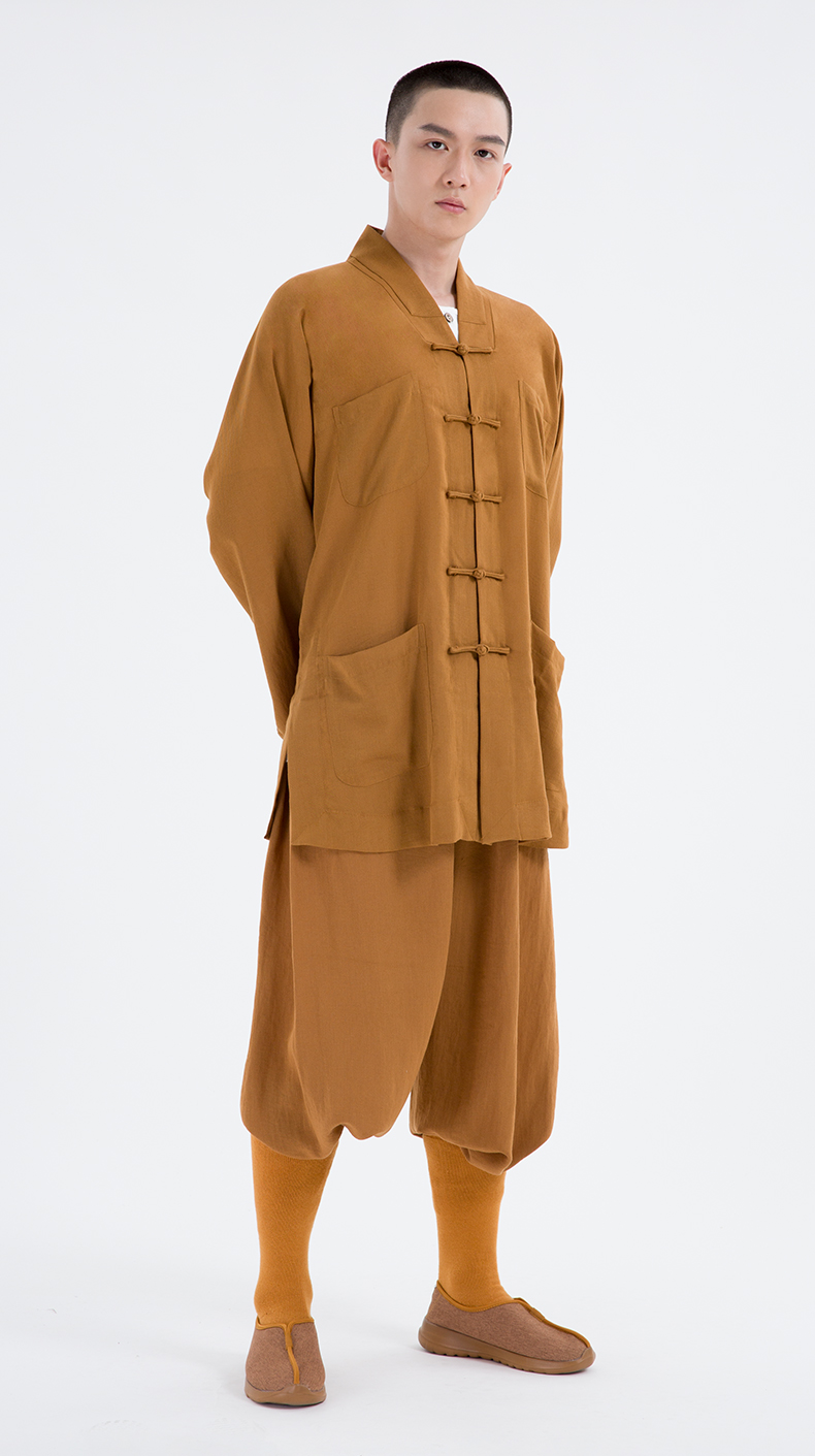 鸢杭 出家人服饰棉麻短褂僧服套装四季款和尚衣服男女薄款小褂禅修