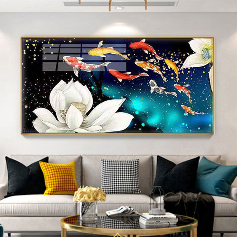 5折单幅客厅装饰画招财风水挂画大气横板进门墙画玄关鞋柜一整副壁画