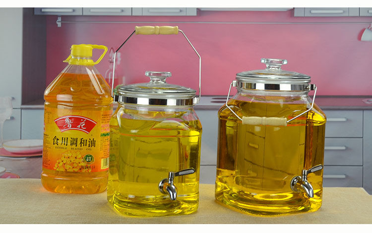 优格曼装油瓶厨房家用10斤大号玻璃油壶储油罐大容量5l花生油食用油桶