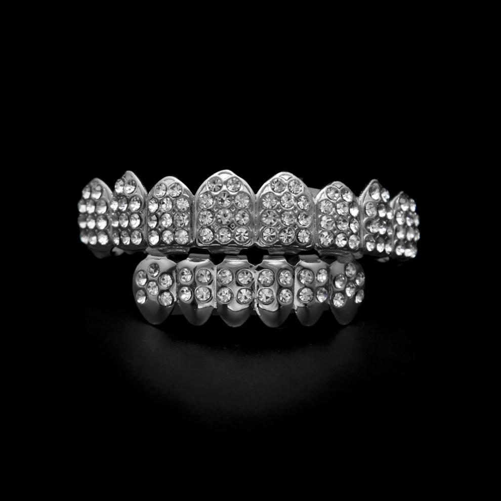 6765年货节hiphop新款嘻哈满钻金牙套8齿8镶钻欧美潮人嘻哈牙齿