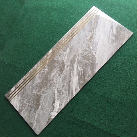 anischell 1米2通体瓷砖镀金银楼梯踏步弧边带釉防滑瓷砖台阶砖地砖