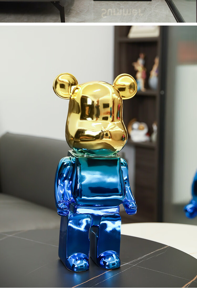 迪晨dichen 网红轻奢大型落地暴力熊摆件大号客厅电视柜装饰品乔迁