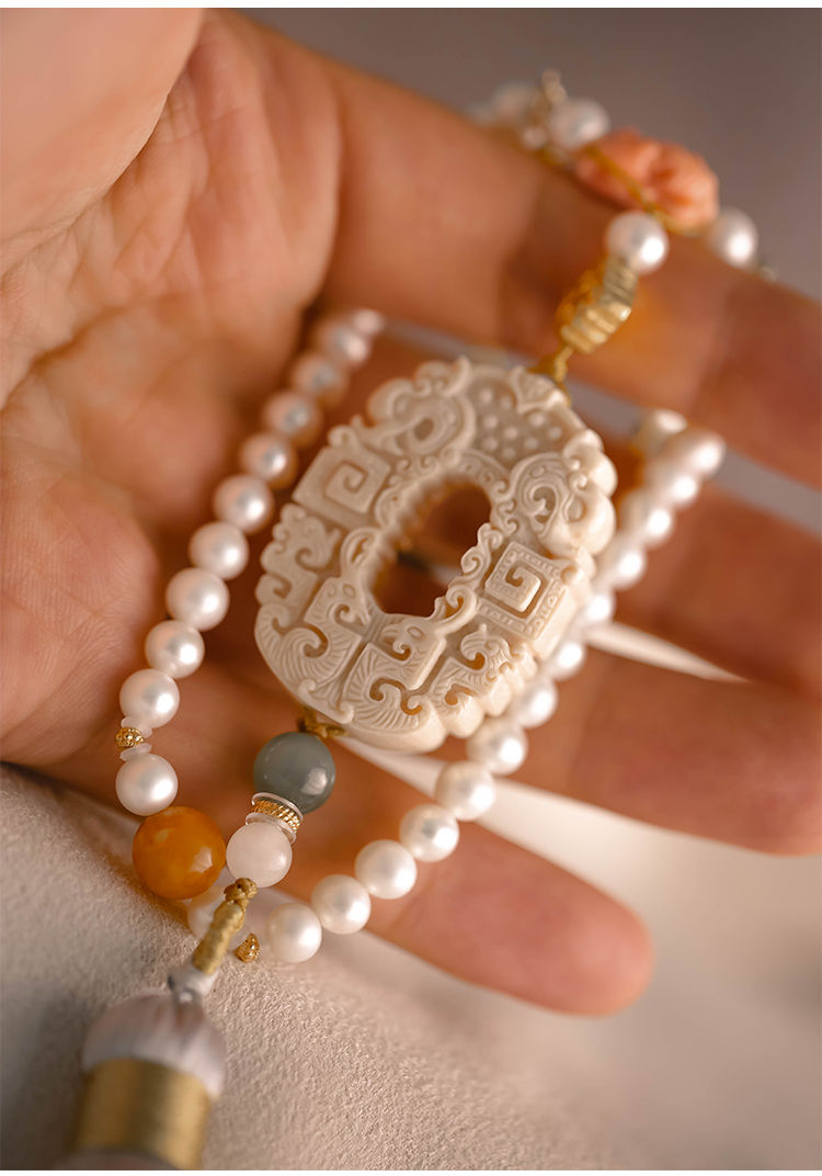 60京选臻品龙凤平安扣猛犸象牙吊坠吉祥如意佛牌文玩配饰送人摆件