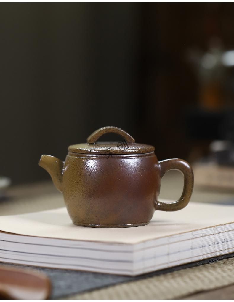 致巧【精选好货】旗舰官方店柴烧窑变茶壶粗陶落灰釉手工壶仿古汉瓦壶