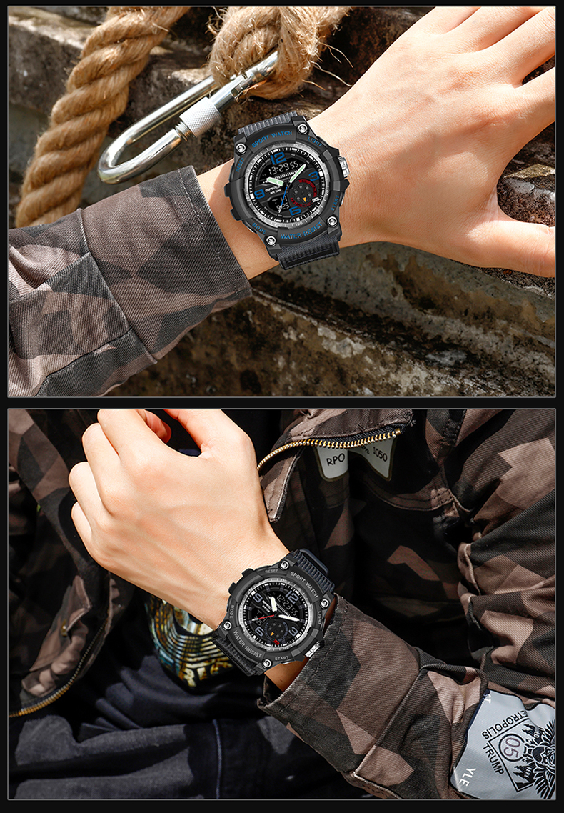 卡西欧(casio)男士全自动机械运动手表学生手表兵战术手表男士初中