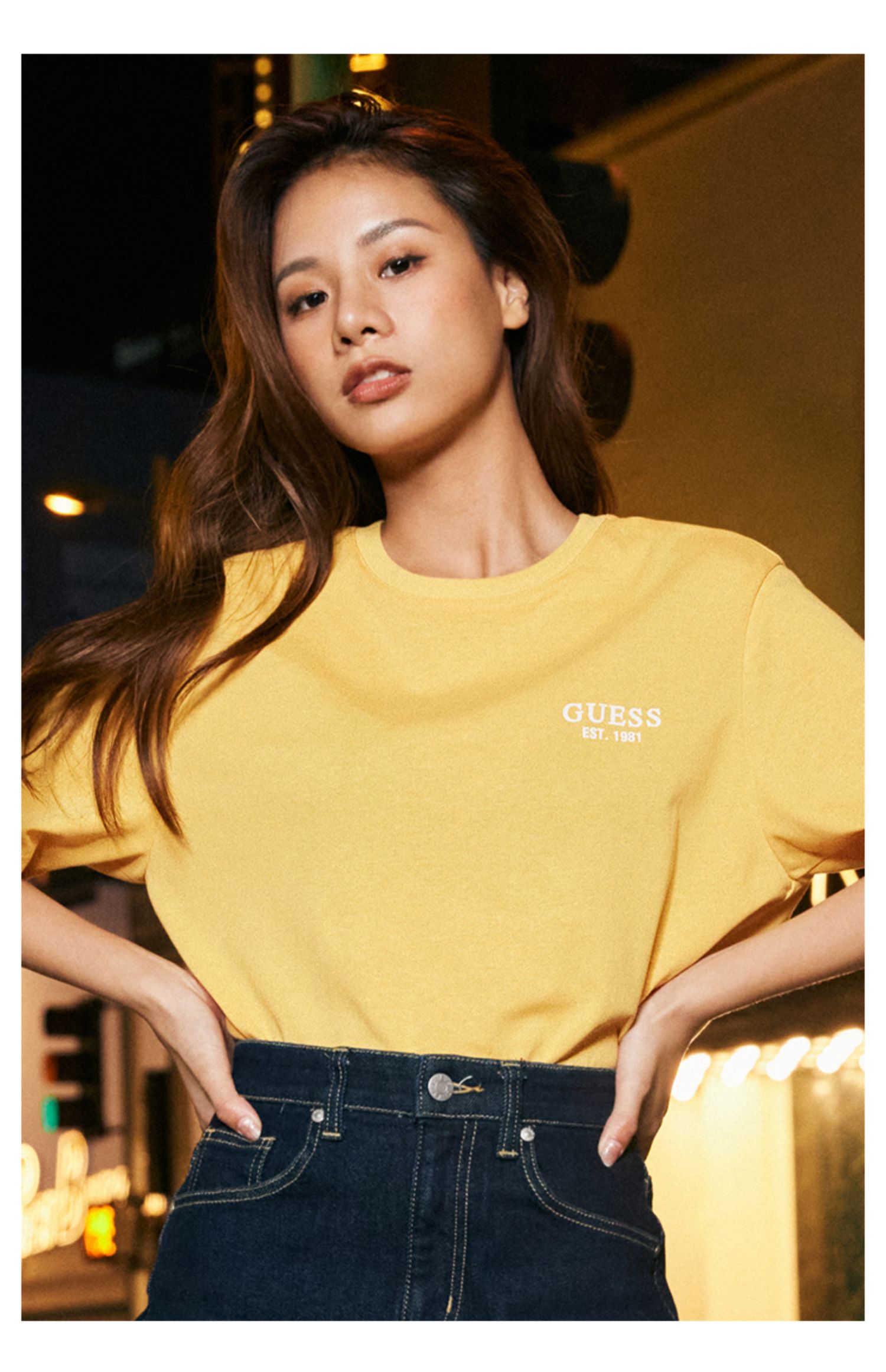 guess男女情侣纯色字母logo圆领短袖t恤yl2k8490kdpk粉色m