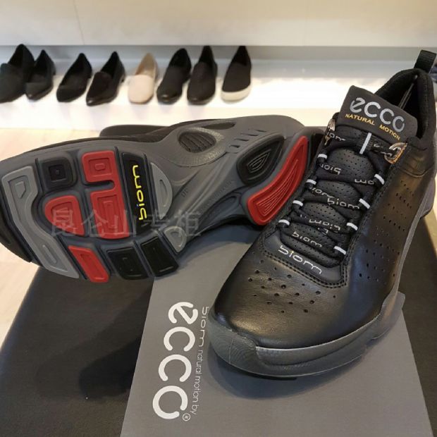 ecco爱步男鞋运动鞋牦牛皮biom跑鞋健步c 091504 91504 黑色 091504