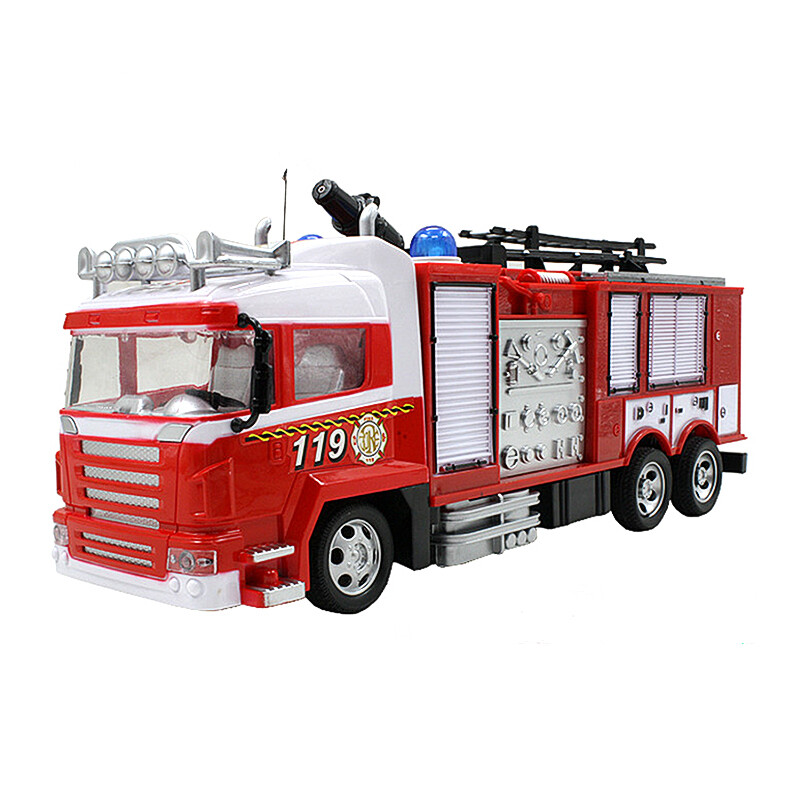 消防员姆玩具 消防车套装儿童音乐海上消防船喷水遥控万向车消防员
