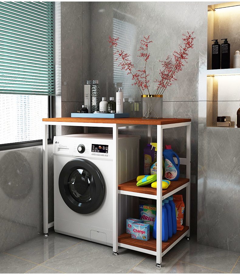 廖巷阳台滚筒洗衣机置物架落地柜子上方多层全自动收纳架省空间架子