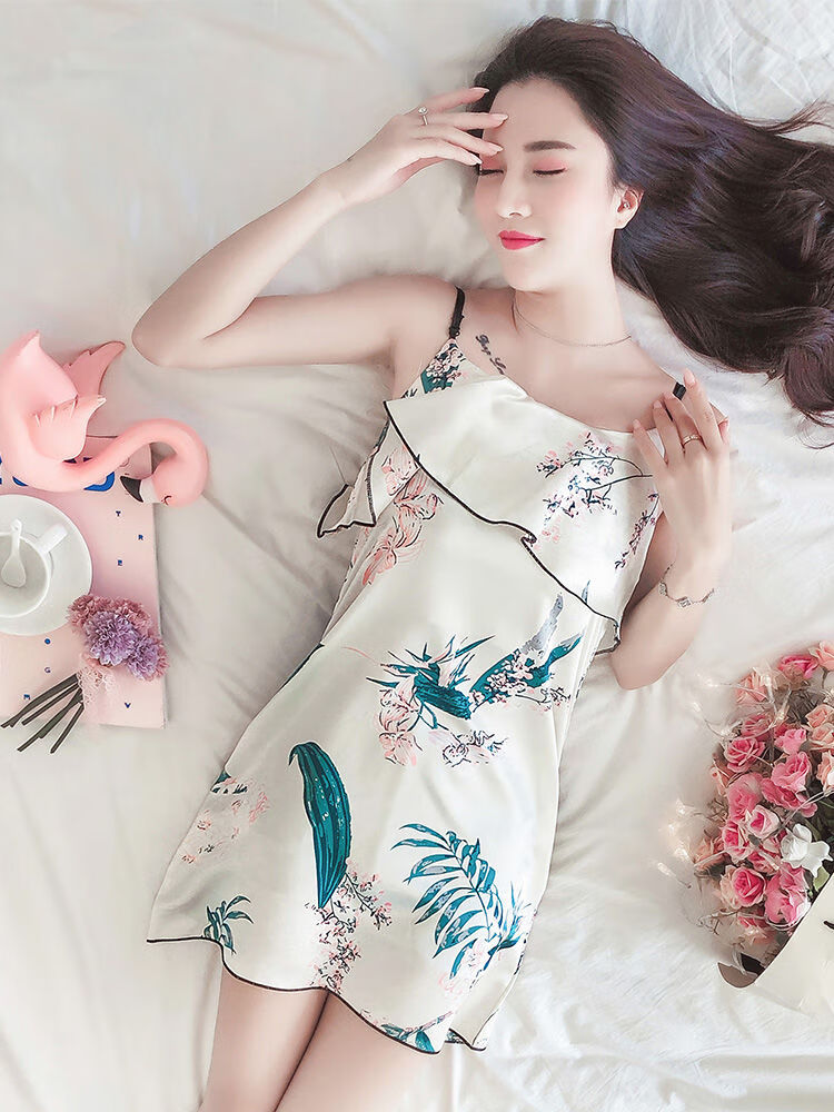 女士春夏蕾丝睡裙睡衣女夏季韩版很仙的学生冰丝吊带睡裙薄款性感丝绸