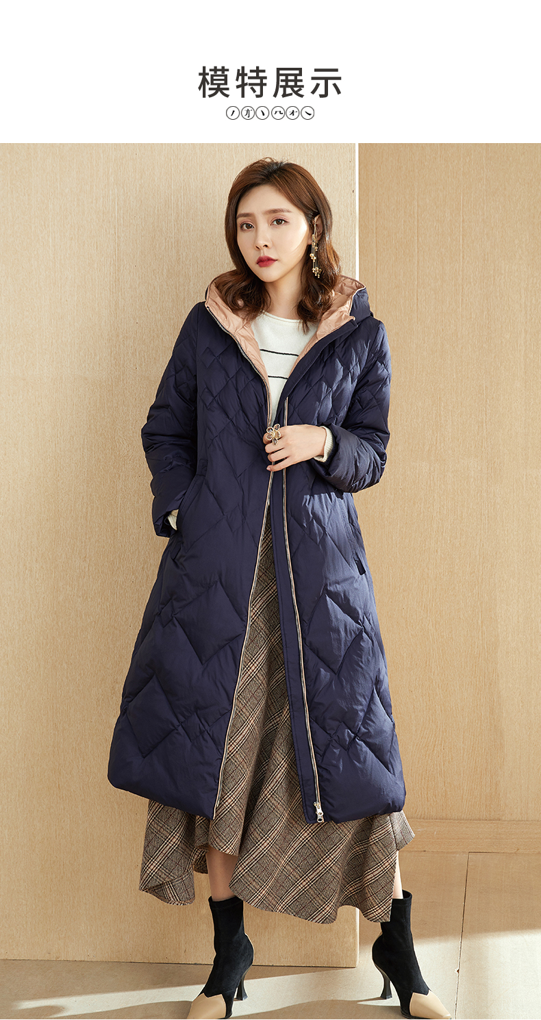 亦朵鹅绒羽绒服女时尚中长款过膝收腰连帽高端保暖外套冬季2022年新款
