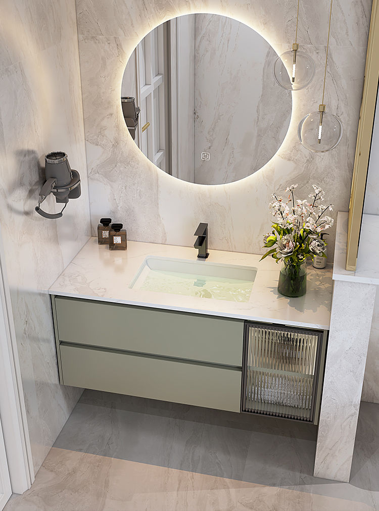 科振达2022新款轻奢卫浴室柜组合卫生间洗手池洗脸洗漱台岩板陶瓷一体