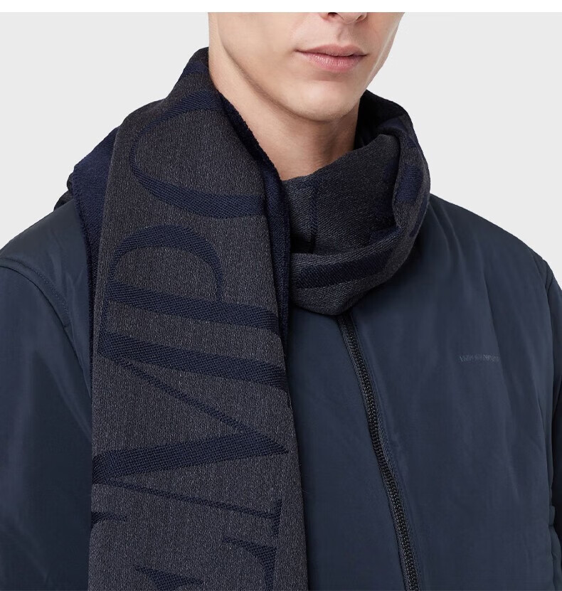 阿玛尼(emporio armani) 阿玛尼围巾男女同款奢侈品礼物字母logo围脖