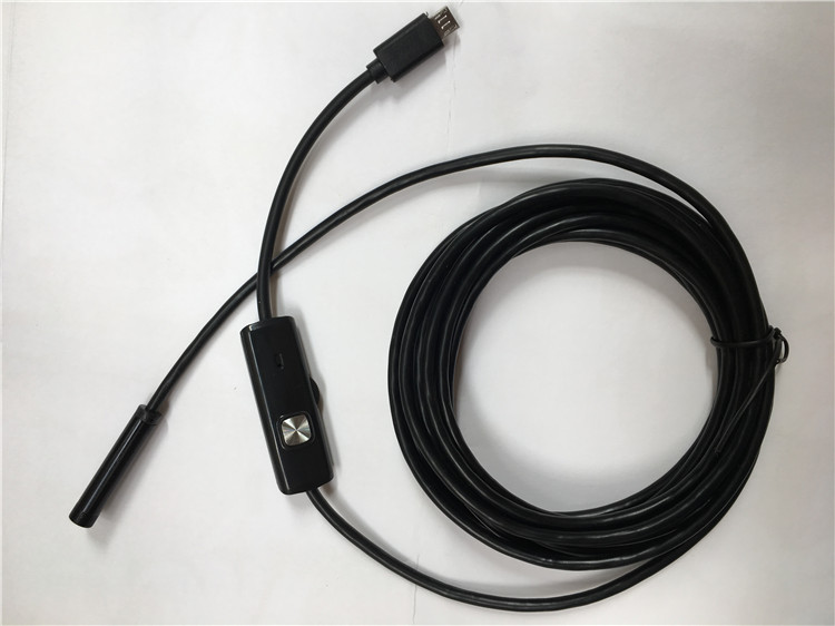 安卓手机高清7mm自带拍照工业内窥镜 管道汽修微型摄像头防水j 软线 1