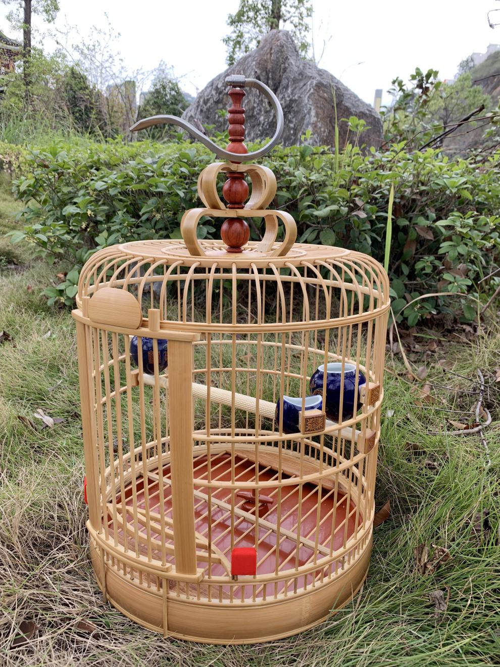 凯里笼子画眉鸟笼川笼 成都鸟笼 竹制精品纯手工笼三皮笼 土豪配置