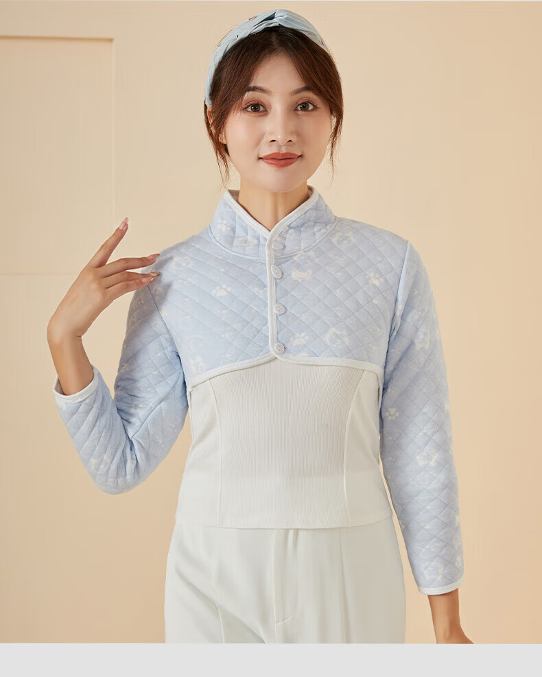 春秋棉薄款护肩衣睡觉坎肩女月子披肩夏季房保暖sn6125 粉红兔子