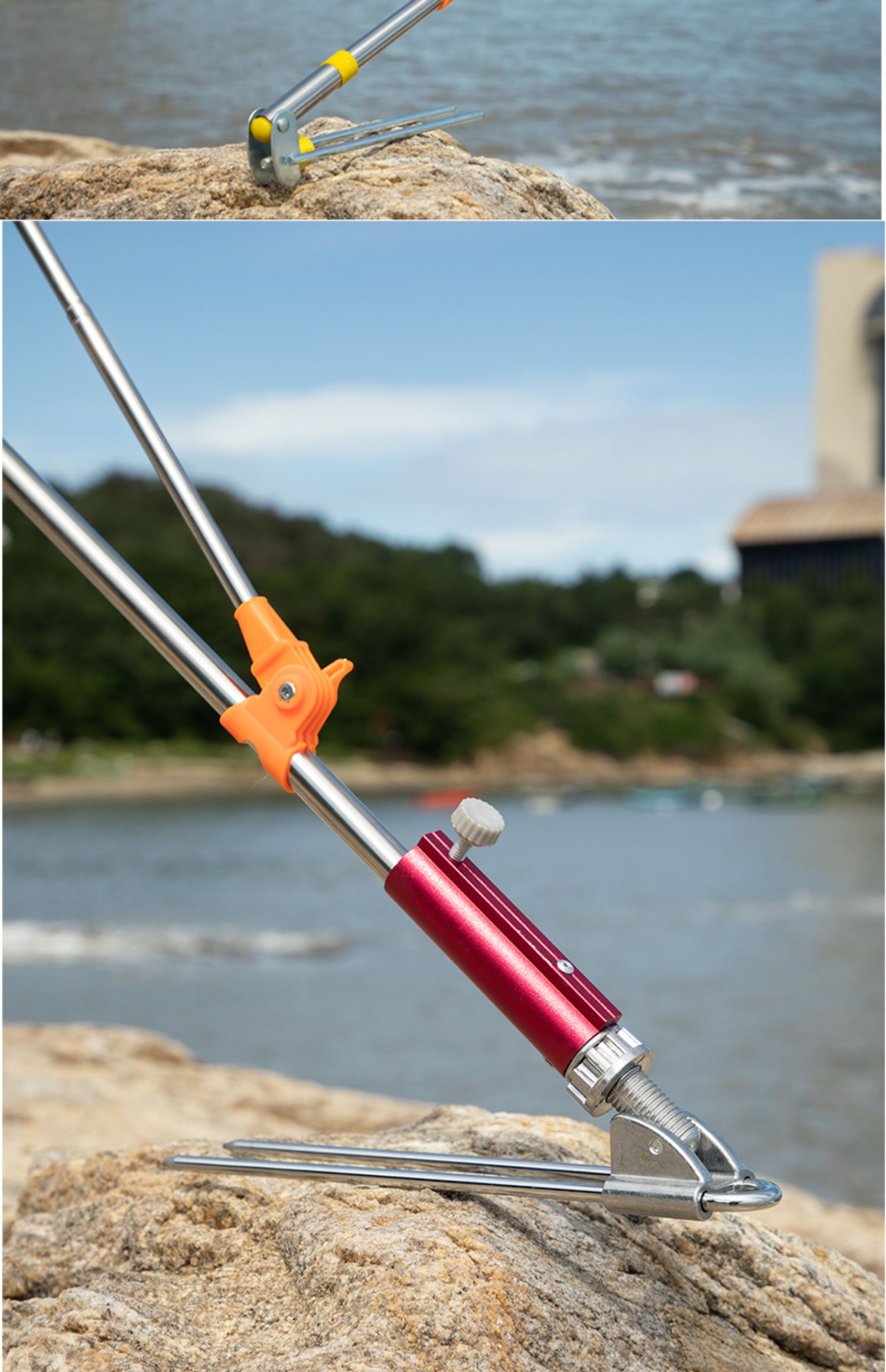 不锈钢支架钓鱼竿架炮台支架钓箱台钓架竿大物超硬钓椅多功能地插林朝