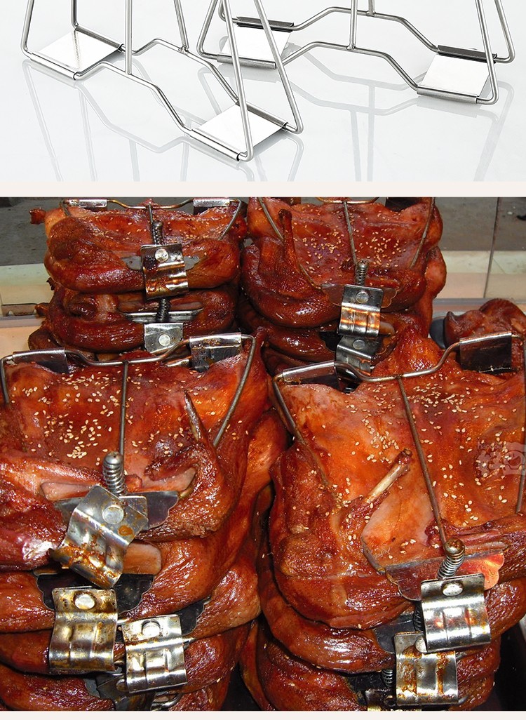 烤鸭夹板鸭夹不锈钢耐高温烤禽夹子手撕烤鸡鸭夹板烧腊商用工具小号烤