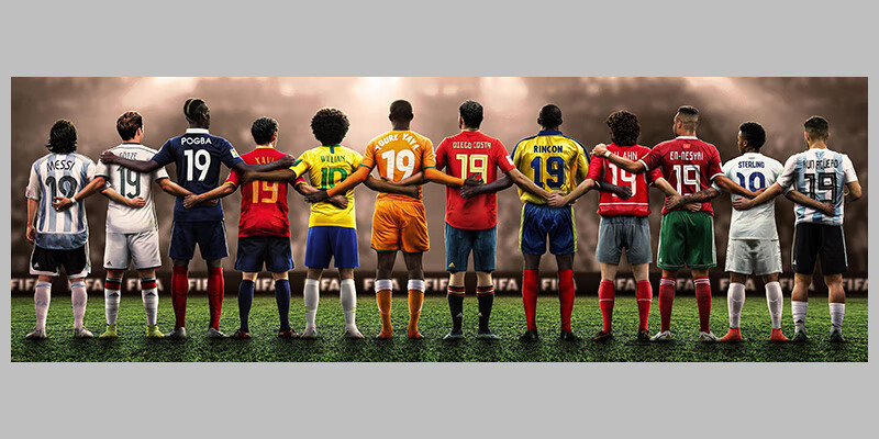 2022卡塔尔世界杯全明星足球球星海报背景墙贴挂图彩票店布置 zqqx5