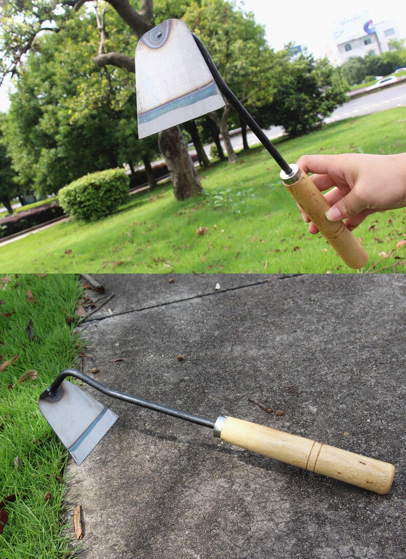 锰钢小锄头除草耙子种菜种花松土挖土农用多功能工具大全 灰色碳钢锄