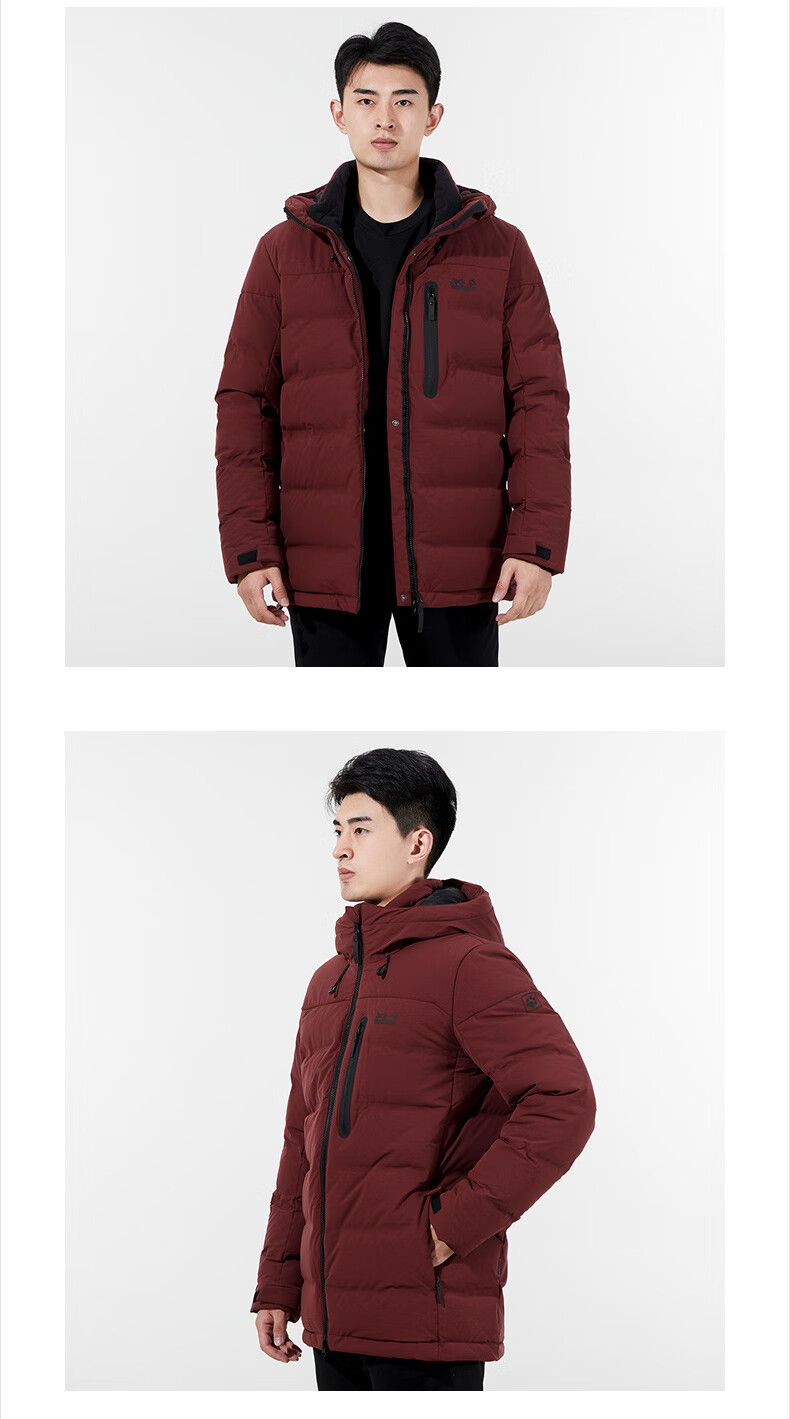 jackwolfskin狼爪羽绒服男秋冬新品户外保暖750蓬白鹅绒连帽羽绒服