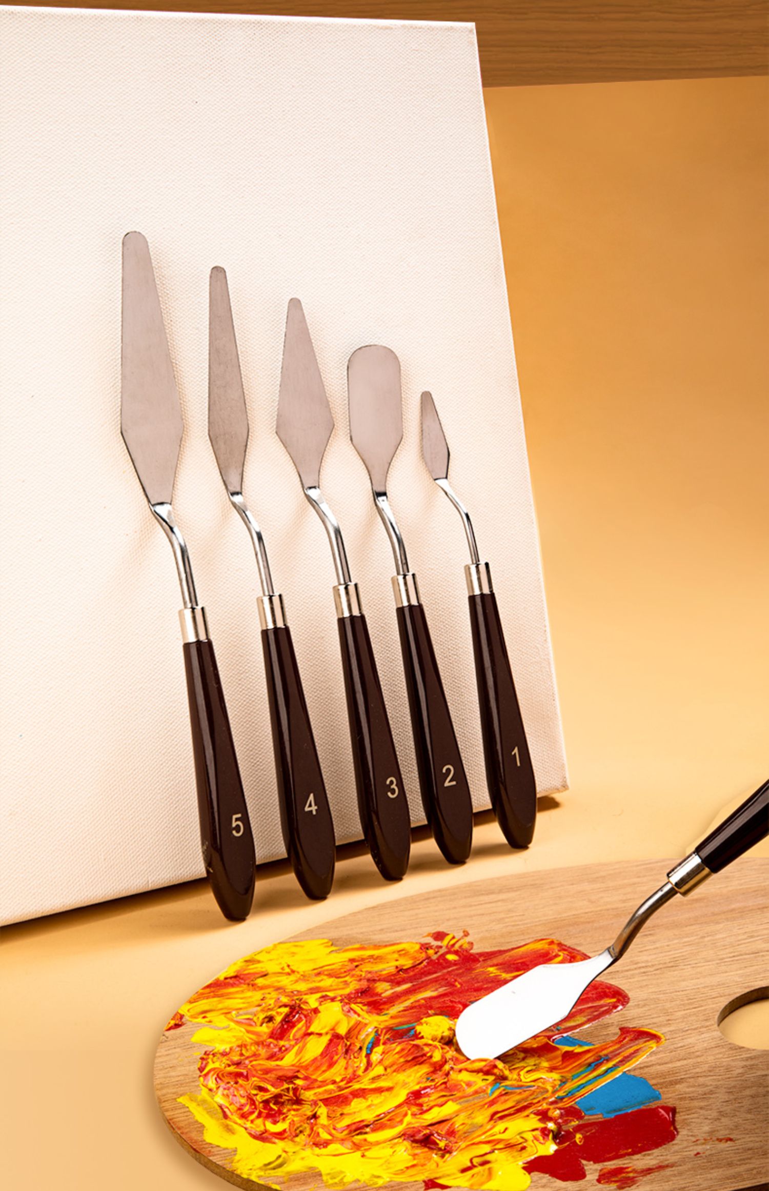 博鹤州 油画刀刮刀套装美术用品丙烯水粉颜料调色刀挑刀油画工具平头