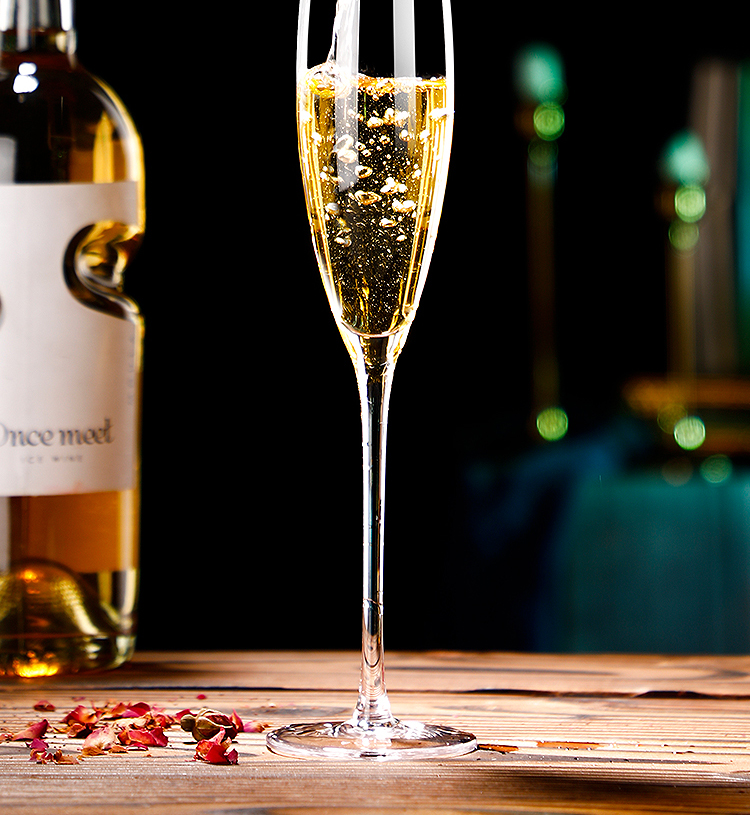 红酒杯香槟红酒杯创意高脚波尔多勃艮第酒杯葡萄酒杯斜口香槟杯195ml