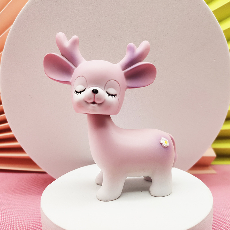 5折一鹿相伴创意树脂卡通小鹿梦幻少女房间装饰摆件可爱女生生日礼物