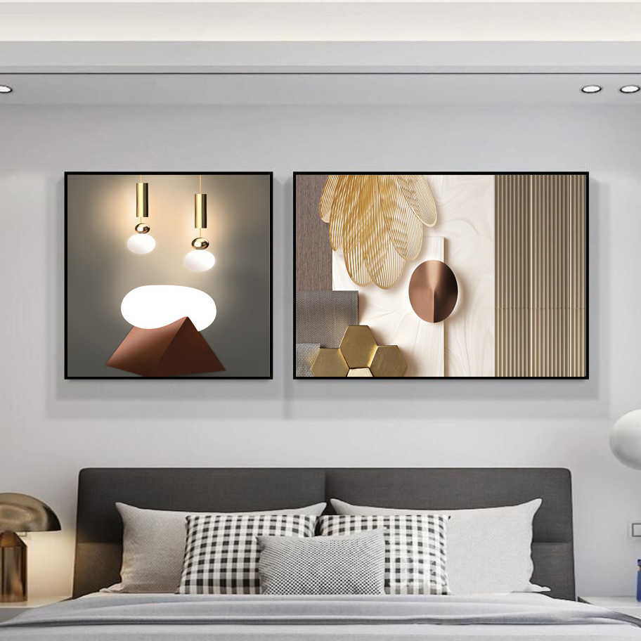 次元素卧室床头背景墙装饰画现代简约酒店宾馆房间壁画客房墙画墙面挂