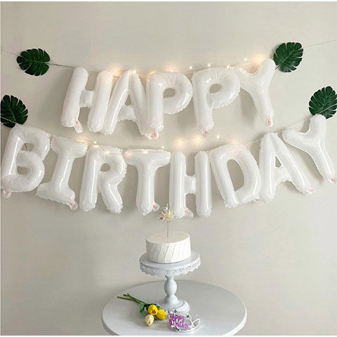 装饰生日快乐气球happybirthday英文字母儿童生日装饰背景墙场景布置