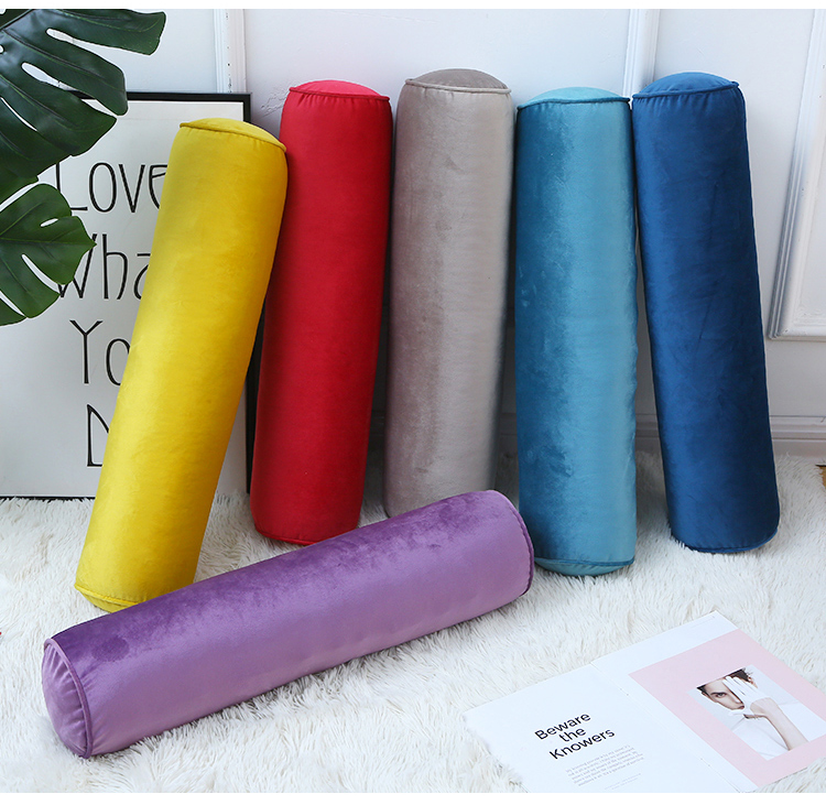 沙发头枕圆柱北欧超柔天鹅绒圆柱枕颈椎枕套客厅长条枕护颈枕头套定做