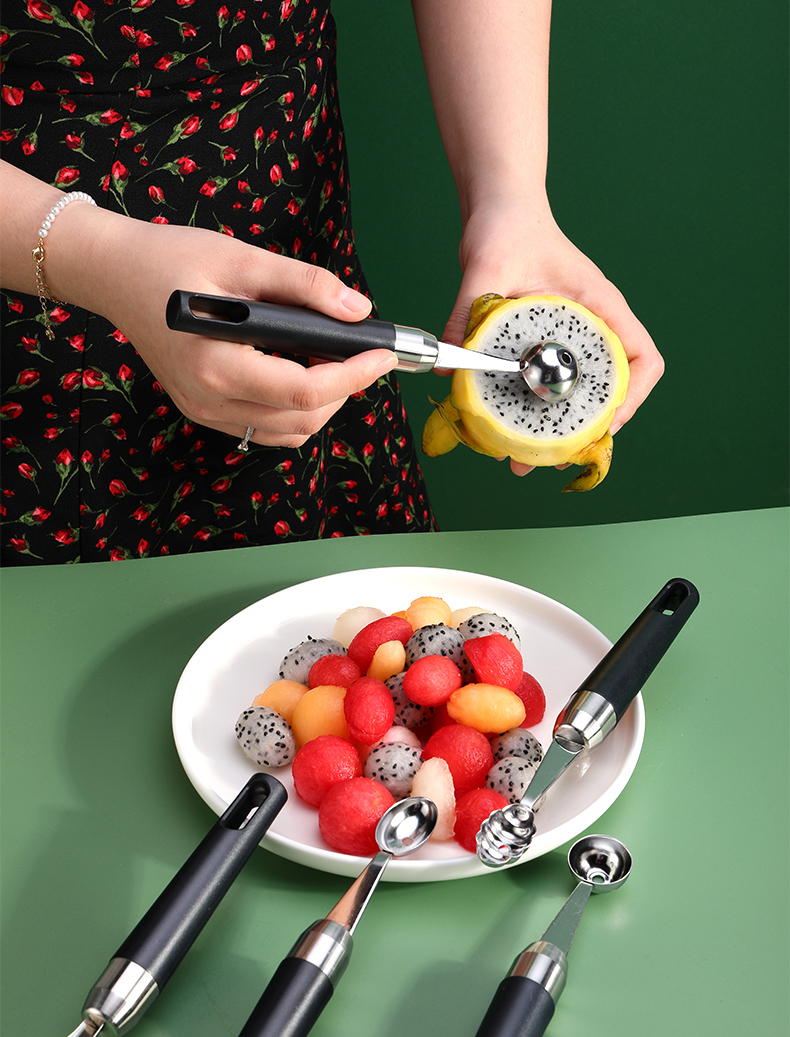 西瓜勺子圆球水果挖球器切西瓜掏舀圆勺子挖冰激凌圆球套装工具5个装