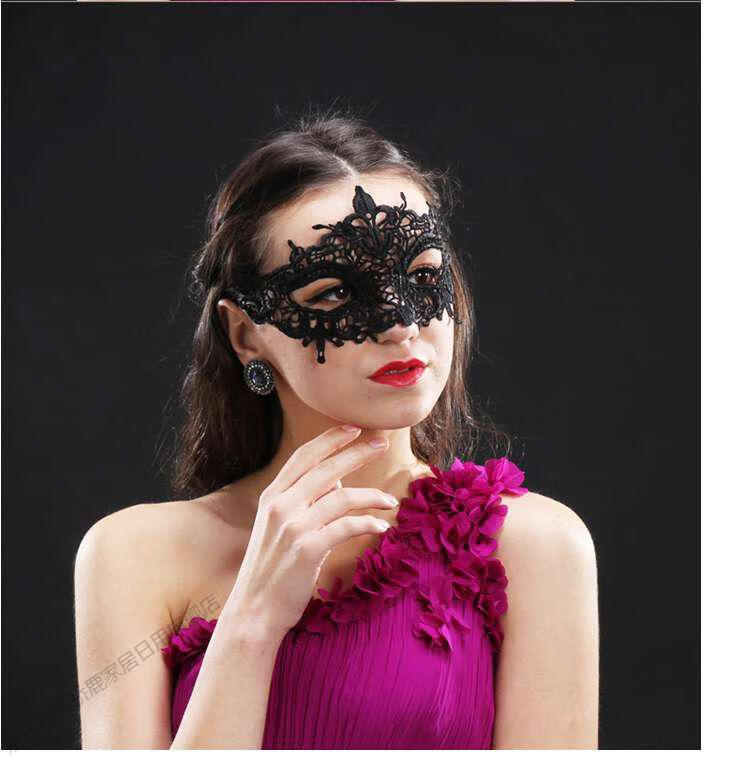 面具情趣露鼻浪漫蕾丝女半脸舞会派对性感黑色眼罩万圣节道具公主面具