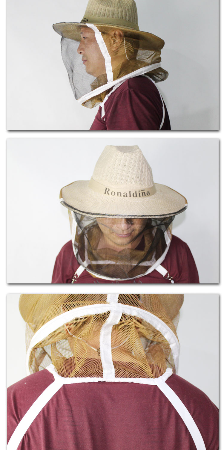 防蜜蜂帽子工具套养蜂防蜂帽牛仔蜂帽蜜蜂防护服帽防蜂面罩