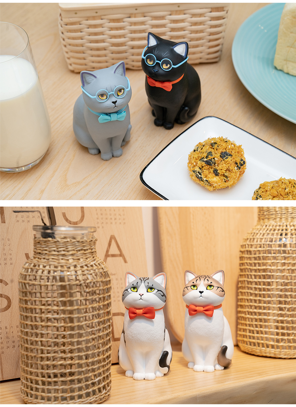 迷铭乐 端坐猫盲盒空想造物不二马大叔 潮玩手办公仔摆件暹罗橘猫