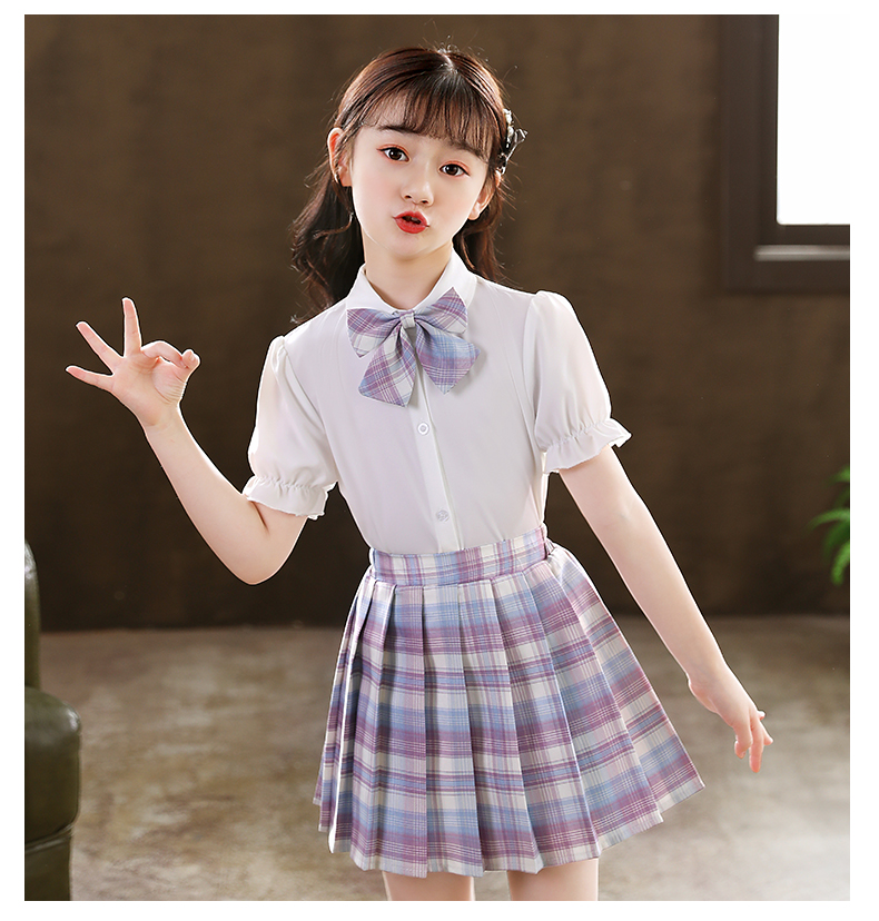 迪士尼品牌童装女童jk套装连衣裙小学生夏装公主裙短袖套裙儿童学院风