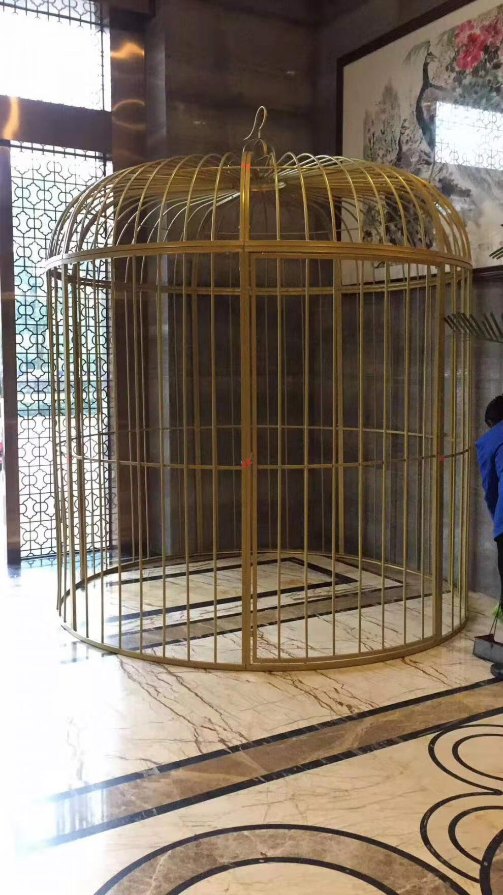 铁艺超大型鸟笼装饰摆设户外落地商场大号铁笼酒店餐厅卡座鸟笼 直径