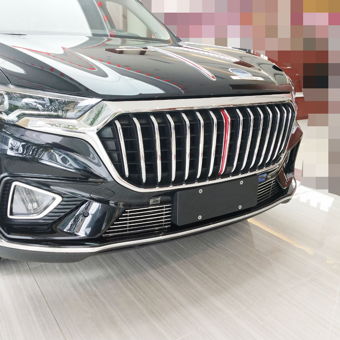 红旗hs5中网装饰条改装hs7专用e-hs3h5前保险杠护杠装饰前脸亮条配件