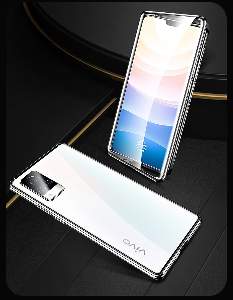 盟点vivos9手机壳vivos9e合金镜头全包透明双面玻璃s9磁吸个性防摔