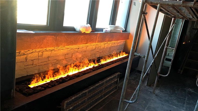 篝火仿真定制伏羲3d雾化壁炉嵌入式圆形防水真火悬挂取暖加湿仿真火焰